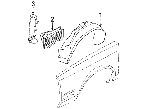 1985 Oldsmobile Cutlass Ciera Liner, Front Wheelhouse Panel *Black Diagram for 22511501