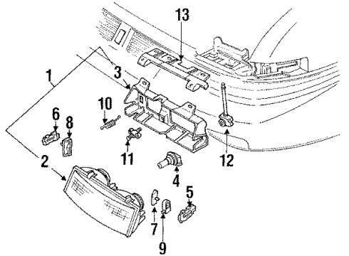 1996 Oldsmobile Silhouette Bulbs Diagram