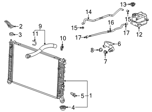 2024 GMC Sierra 2500 HD RADIATOR ASM-ENG Diagram for 84889155