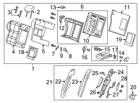 2018 Cadillac ATS Bolster Assembly, Rear Seat Back *Platinum Diagram for 84128636