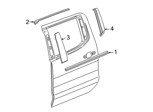 2020 Chevy Silverado 3500 HD Exterior Trim - Rear Door Diagram 1 - Thumbnail