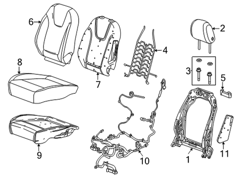 2020 Buick Encore GX Driver Seat Components Diagram