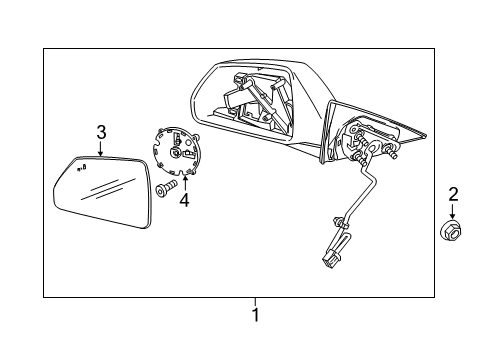 2012 Cadillac CTS Mirror, Outside Rear View (Reflector Glass & Backing Plate) Diagram for 22814962