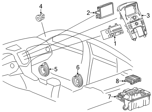 2011 Chevy Volt Speaker Assembly, Radio Rear Side Door Diagram for 20760439