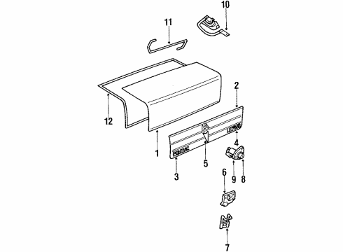 1988 Pontiac LeMans HINGE, Rear Compartment Lid and Lift Gate Diagram for 90221524