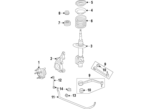 2012 Chevy Caprice Front Suspension, Control Arm, Stabilizer Bar Diagram 2 - Thumbnail