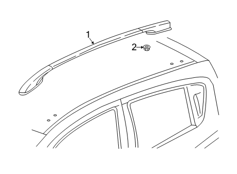 2019 Chevy Spark Rail Assembly, Luggage Carrier Side Diagram for 42538275