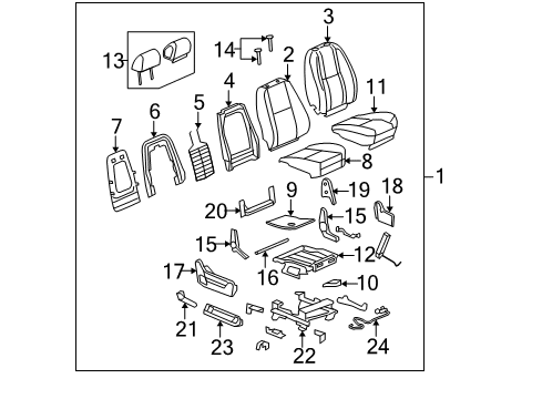 2010 Cadillac Escalade EXT Front Seat Components Diagram 7 - Thumbnail