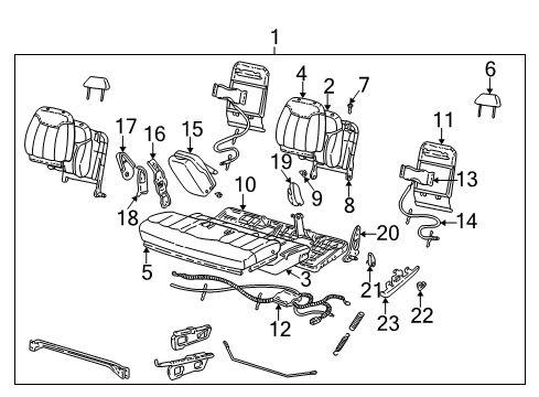 1998 GMC K2500 Front Seat Components Diagram 2 - Thumbnail