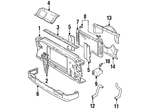 1991 Chevy S10 Shroud, Radiator Fan Lower Diagram for 15560554