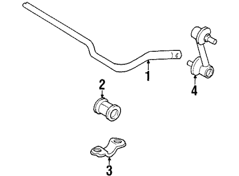 2000 Chevy Prizm Insulator,Rear Stabilizer Shaft Diagram for 94855163