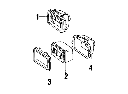 1986 Cadillac Cimarron Headlamps Diagram 2 - Thumbnail