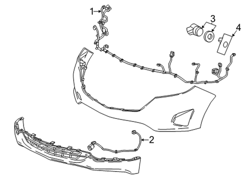 2023 GMC Terrain Harness Assembly, Front Object Alarm Sen Wrg Diagram for 84758844