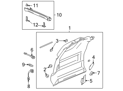 2005 GMC Envoy XUV Interior Trim - Quarter Panels Diagram