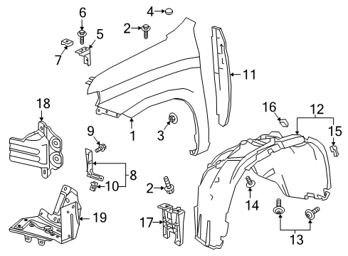 2020 Chevy Silverado 1500 Fender & Components Diagram