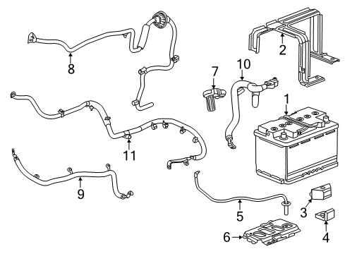 2016 Chevy Camaro Retainer Assembly, Battery Hold Down Diagram for 84059866