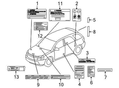 2006 Chevy Equinox Information Labels Diagram