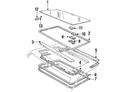 1987 Buick Century Latch Assembly, Roof Vent *Bright Diagram for 22546534