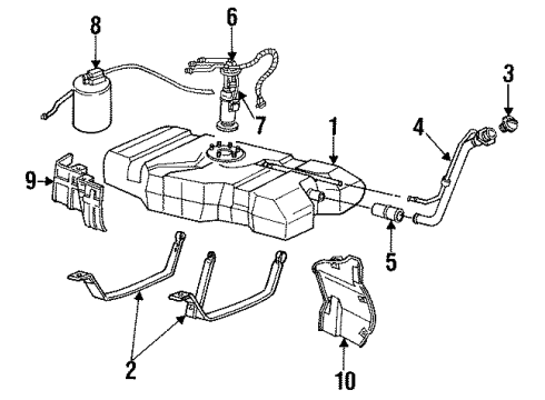 1991 Buick Roadmaster Fuel System Components Diagram