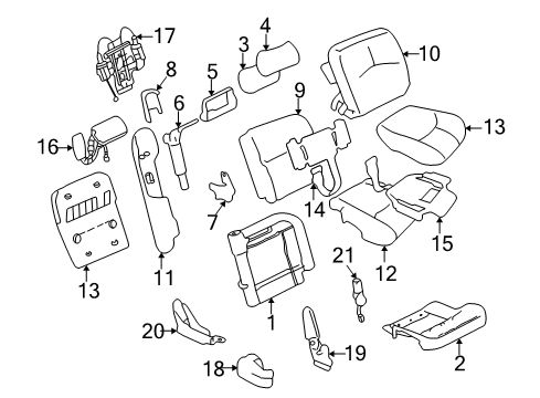 2001 Cadillac Seville Cover Asm,Driver Seat Back Cushion *Shale Diagram for 16840154