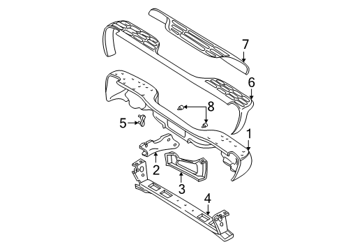 2004 GMC Yukon XL 2500 Rear Bumper Diagram