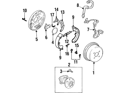 2002 Chevy Prizm Hose,Rear Brake Diagram for 94856336