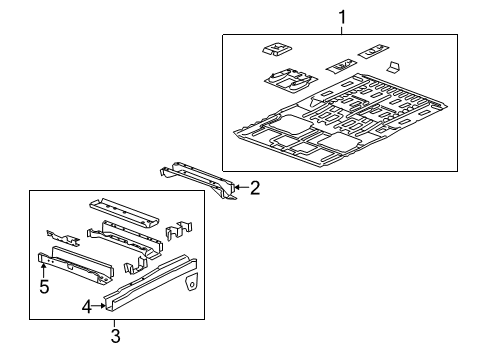 2006 Saturn Relay Pillars, Rocker & Floor - Floor & Rails Diagram