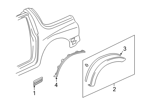 2003 Chevy Tracker Exterior Trim - Quarter Panel Diagram