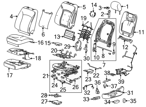 2013 Buick LaCrosse Wire Assembly, Front Seat Cushion Pad Diagram for 20965794