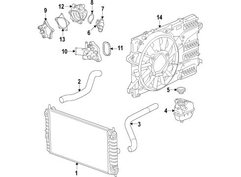 2021 Chevy Malibu Cooling System, Radiator, Water Pump, Cooling Fan Diagram 3 - Thumbnail