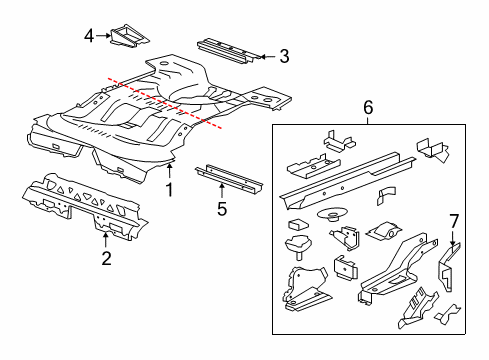 2012 Buick Regal Rear Floor & Rails Diagram