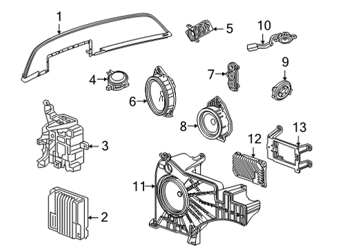 2023 Cadillac Escalade AMPLIFIER ASM-RDO SPKR Diagram for 87862224