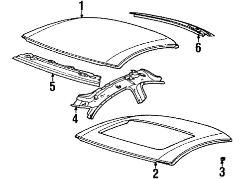 1997 Saturn SC2 Roof & Components Diagram