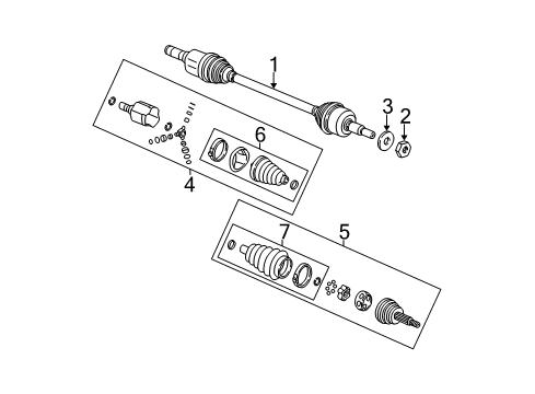 2006 Chevy Equinox Drive Axles - Rear Diagram