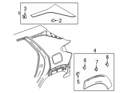 2024 Chevy Trailblazer Exterior Trim - Quarter Panel Diagram