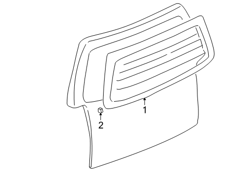 2006 Saturn Relay Lift Gate - Glass & Hardware Diagram