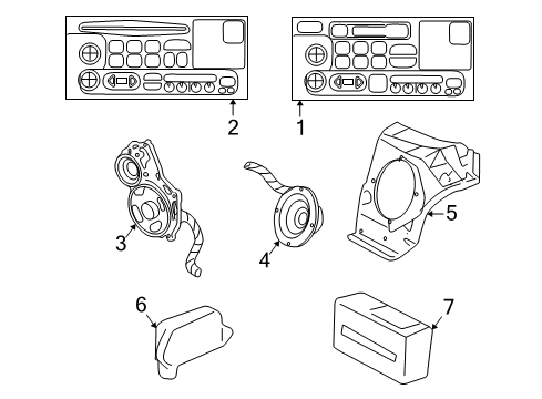 2003 Chevy Corvette Speaker Assembly, Radio Rear Diagram for 10278959