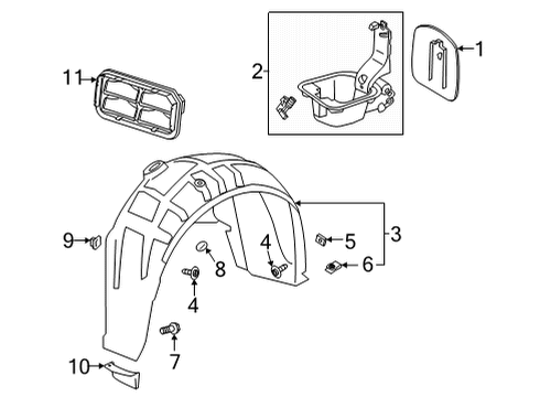 2022 Cadillac CT4 DEFLECTOR KIT-FRT TIRE FRT AIR Diagram for 85103320