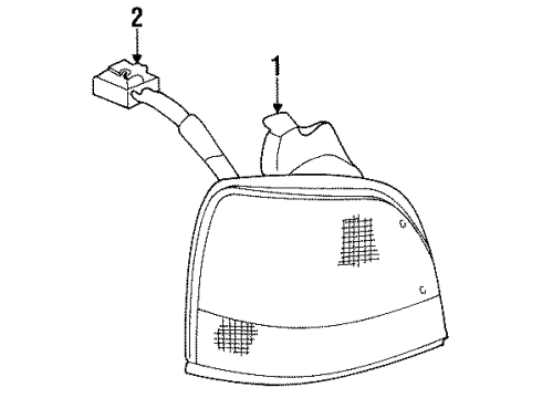 1994 Saturn SW1 Lens & Housing Asm,Tail Lamp Diagram for 21095296