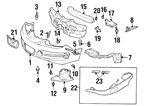 2000 Pontiac Firebird Support Assembly, Headlamp Diagram for 10414796