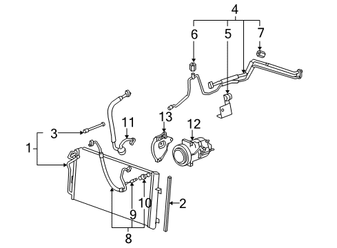 2006 Buick Lucerne Bracket Assembly, A/C Evaporator Hose Diagram for 15881002