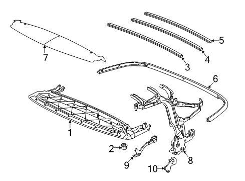 2015 Chevy Corvette Convertible/Soft Top - Frame & Components Diagram