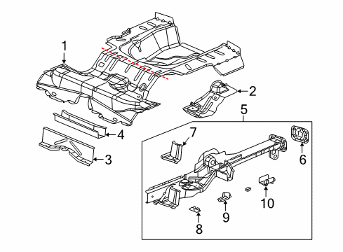 2005 Saturn Ion Rear Body - Floor & Rails Diagram 2 - Thumbnail