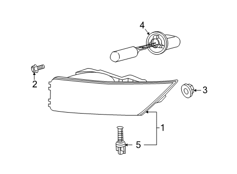 2005 Saturn Ion Adjuster Asm,Front Fog Lamp Diagram for 22687236