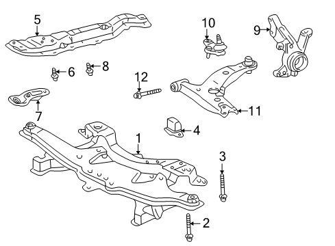 2007 Pontiac Vibe Front Suspension, Control Arm, Stabilizer Bar Diagram 2 - Thumbnail