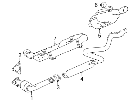 2005 Chevy Cobalt Exhaust Components Diagram 1 - Thumbnail