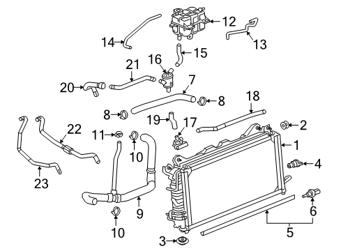 2016 GMC Sierra 1500 Radiator & Components Diagram 1 - Thumbnail