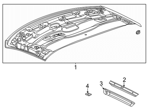 2022 Chevy Corvette PANEL ASM-F/TOP FRT *SERV PRIMER Diagram for 85168753