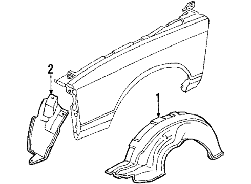 1987 Chevy Monte Carlo Shield, Front Fndr Skrt Opng Splsh Rh Diagram for 14013480