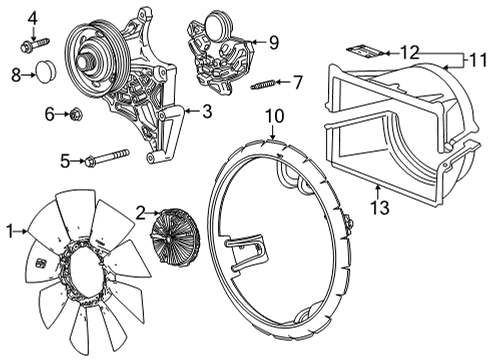 2022 Chevy Silverado 2500 HD Cooling System, Radiator, Water Pump, Cooling Fan Diagram 1 - Thumbnail